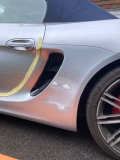 Porsche Boxster rear wing repair